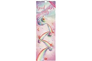 Legami - Calendario da Parete 2026, Good Vibes Only, Calendario da Muro Piccolo, 12 Mesi e Planner Annuale, in 6 Lingue, Spazio per Note, Segni Zodiacali, Festività Internazionali, 16 x 49 cm