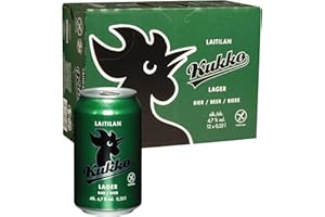 ‎LAITILAN KUKKO Kukko Glutenfreies Lager Bier – Premium Finnisches Craft Bier mit Sanftem & Erfrischendem Geschmack – 24 x 0,33 L Dosen – 6 € Dosenpfand