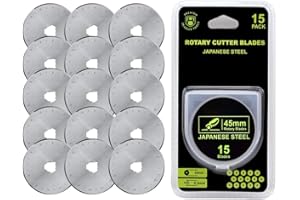 Headley Tools Rollschneider Ersatzklingen 45mm (15 Stück) passen auf alle 45mm Rotary Cutter