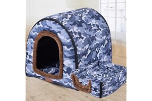 QING YUN Cuccia per cani di grandi dimensioni, lussuosa, calda, con cuscino, XL XXL, per interni, per cani, gatti, grotta igloo, per interni ed esterni, lavabile (XXL, 92 x 68 x 72 cm, F)
