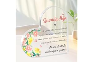 KARYLLENA Regalo Hija Navidad Regalo Adolescentes Chica Heart Acrílico Hija Regalo Original para Mi Hija Mujer Chicas Niña De Cumpleaños Navidad Graduacion De Madre Padre Adolescentes Regalos Originales