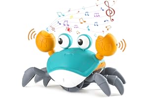 Beavo Giocattolo di Granchio Che Striscia per Bambini ha Musica e Luci a LED, Interazione del Bambino con Il Rilevamento Automatico per Evitare Ostacoli,Giocattolo per Lo Sviluppo Intellettuale