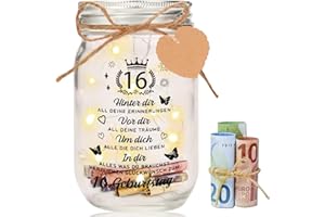 XM-MENGPANWEI 16 Geburtstag Mädchen Junge, LED Flaschenlicht Geldgeschenke Geburtstag 16,Geschenke zum 16 Geburtstag Mädchen Junge Flaschenlichter Geburtstag Geschenke,16.Geburtstagsgeschenk Geld Leuchtflasche