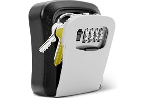 Omyoffice Key Box 4-Digit Combo Lock Waterproof for Home Garage and Office | 10,000 possible codes, sturdy zinc-alloy, holds 5 keys, wall-mount with screws, one-touch reset, for property & shared spaces