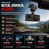 Ara&ccedil; ici Kamera Wifi 3 Kameralı Full HD 1080P 30FPS Dash Cam Arka Kamera, Park Modu, Geniş A&ccedil;ılı Gece G&ouml;r&uuml;şl&uuml;