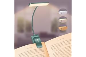 ‎GRITIN Gritin Leselampe Buch Klemme, USB Wiederaufladbare Buchlampe mit 19 LEDs, 3 Farb, Lange Laufzeit, Stufenlose Helligkeit Klemmlampe, 360° Flexibel Klemmleuchte für Nachtlesen ins Bett-Dunkelgrün