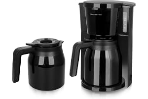 Emerio Filterkaffebryggare med 2 termokannor, 900 W, upp till 8 koppar i ett pass, vridbart filter 1 x 4 med droppstopp, inkl