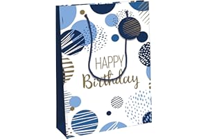 EUROWRAP Clairefontaine 32487-2C - Un sac cadeau Excellia- Format large - 26,5x14x33 cm - 210g - Motif : HB bleu - Emballage Cadeaux, Idéal pour : Jeux Société, Puzzles