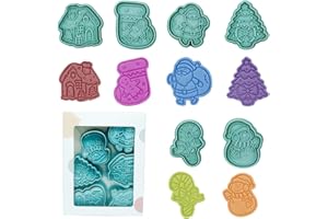 Yealoo Lot de 6 Emporte Pièce Noël, Moule à Biscuits pour Enfants,Décoration de Gâteau/Patisserie/Fondant (Lot de 6 A)