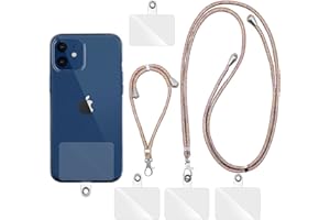 Olliwon Handykette Universal (1 Halsband+1 Handschlaufe), Handy Halsband Lanyard Schlaufe Abnehmbar Umhängeband Kompatibel mit meisten Smartphones, Rainbow