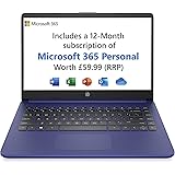 HP 14" HD Laptop PC 14s-fq0023na, AMD 3020e, 4GB RAM, 64GB SSD, Windows 11 in S Mode, with Microsoft 365 Personal 12 months i