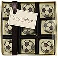 Choc On Choc - Chocolate Footballs Gift Set - 9 Handmade Belgian Dark & White Chocolate Footballs - Perfect for Football Fans & Halftime Treats (115g)