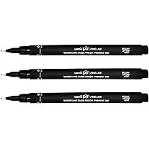 UNI PIN Technical Drawing Pen Wallet Set Of 3 / 6 /12 (Black / Grey / Sepia Colour - View #5