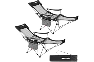 ‎#WEJOY #WEJOY 2-in-1 Campingstuhl faltbar Relaxsessel Liege mit Getränkehalter Übergroßer Strandstuhl mit Verstellbarer Rückenlehne & Fußstütze