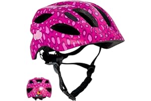 Crazy Safety Bicycle Helmet with USB Light (Rosa, 54-58)