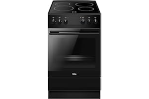 Amica SHC 11509 SM Standherd/Glaskeramikkochfeld und Elektro-Backofen / 50cm / Schwarz-matt/freistehend/mit Eco-Funktion, Ober-/Unterhitze uvm.