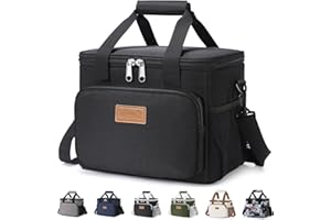 Lifewit Medium Lunch Bag Insulated Lunch Box Soft Cooler Cooling Tote for Adult Men Women, 9L (12-Can), Black