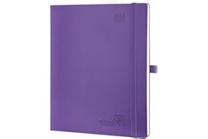 POPRUN Agenda 2024 2025 Semainier Vertical 26,5 x 21,5cm - 17 Mois Agenda Scolaire D'août 2024 à déc 2025 - Couverture Souple en PU Cuir, Intervalles de 30 minutes, Papier Certifié FSC®, Pourpre