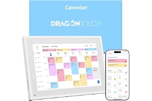 Dragon Touch 10.1" Digital Calendar Chore Chart – Interactive Touchscreen, Smart Family Planner, Hearth Display Desk Digital Calendar Seamless Scheduling