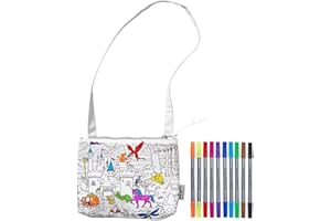 eatsleepdoodle Fairytale Colouring Crossbody Bag for Kids w/ 10pk Washable Pens for Kids - 22x18cm Colouring Crossbody Bag for Girls