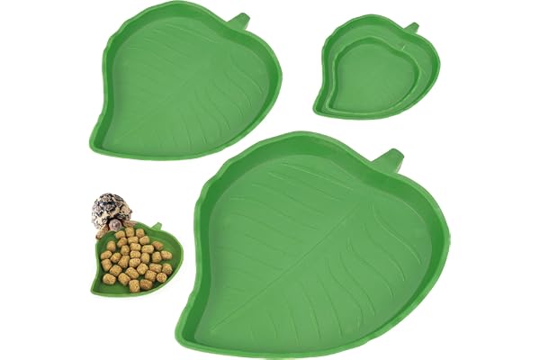 2PC Bol D'Alimentation Pour Reptiles, Accessoires Pour Tortues, Nourriture Pour Bol Pour Reptiles En Feuilles, Bol à Boire Pour Maison De Tortue, Bol D'Eau Pour Reptiles Pour Tortues, LéZards,Hamsters