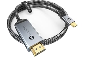 WARRKY Cavo da USB C a HDMI 4K, USB C HDMI [Spine Placcate in Oro] Cavo HDMI USB C Compatibile con Thunderbolt 3/4, MacBook Pro/Air, iMac,iPad Pro/Air,Surface Pro/Go,Galaxy S23-3m