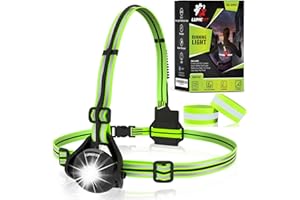 ‎LUMEFIT LUMEFIT Lauflicht mit Reflektoren zum Joggen und Laufen, mit 500 Lumen FrontTaschenlampe, 90° verstellbar, Laufgürtel mit rundum-Reflektoren, rotes Rücklicht, mit Akku