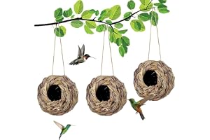 3pcs Hummingbird House for Outside Hanging,Ball Shape, Hand Woven, Durable Sturdy,Bird House Suitable for Gardens, Balconies, Porches, Tree Trunks