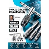 Transformacion T-Kollu Cırcırlı Diş A&ccedil;ma Kılavuz Seti End&uuml;striyel &Ccedil;elik Matkap Ucu Takımı M6-M12722458