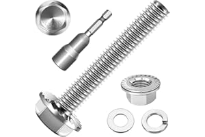 DAYALO 10 sztuk śrub sześciokątnych M10 x 50, śruby kołnierzowe, stal nierdzewna A2 V2A, sześciokątny gwint, podkładki, pierścienie sprężyste i nakrętki/śruby z magnetycznym sześciokątnym bitem