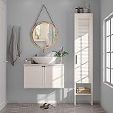 Dekorex BNY130-Beyaz Panjur Kapaklı Metal Ayaklı Banyo Dolabı