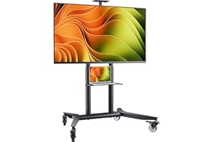 ‎ONKRON ONKRON Stojak telewizyjny 55-90 cali - mobilny uchwyt na telewizor o wadze do 75 kg - Stojak do telewizora naziemnego max VESA 800 x 600 mm/wspornik telewizora naziemnego z regulacją wysokości