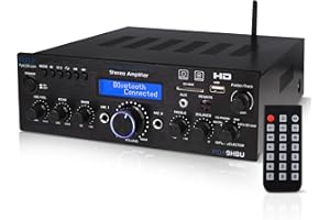 Pyle HiFi Verstärker, 200W Bluetooth Stereo Receiver mit HDMI, USB, UKW, AUX & Mic- Eingang, Mehrkanal mit Fernbedienung, Heim Audiosystem für Wohnzimmer, Partyräume, Musikstreaming