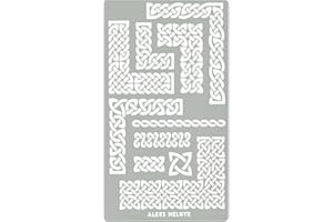 Aleks Melnyk #36.1 Small Border Stencil for Scrapbooking, Celtic Knot, Ornate Viking Stencil, Stainless Steel Journal Stencil, Metal Stencil for Engraving, Pyrography, Wood Burning
