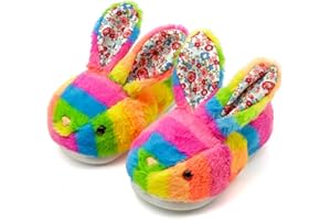 sharllen Kids Slippers Girls Fluffy Bunny Slippers Toddler Plush Warm Winter House Boys Cute Rabbit Novelty Animal Shoes