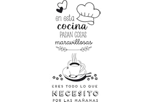 Capitan Vinilo – Pack 2 Vinilos de Pared Decorativos para la Cocina – Pegatinas Cocina Decorativas - Frases Decorativas Pared Cocina - Vinilo Decorativo Cocina (Nº01, 40x50cm)