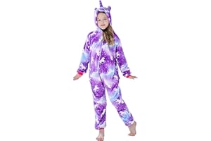 BRINNY Onesie Pyjama Kinder Schlafanzug Einteiler Tier Jumpsuit Cosplay Kostüme Tier Outfit Kapuze Strampler Nachtwäsche Halloween Weihnachten Party Nachthemd Unisex Junge Mädchen