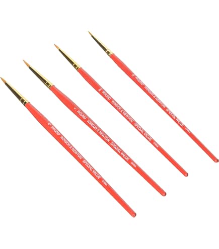Winsor & Newton Pennello Piatto 5189704 - Legno, 1/4 Di Pollice (6 Mm) - Per Acquerello E Lavature - 5