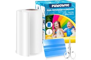 PUWOWYE Kit Reparation Piscine, Reparation Liner Piscine 10 cm x 200 cm, Rustine Piscine pour Piscine Lits d'eau, Piscines, Liners de Piscine, Piscines de Jeux, Matelas gonflables