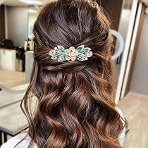 Barrette à Cheveux Cristal Fleur Or - Strass, Vintage, Pour Mariage Et Soirée