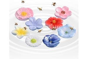 Bibad | Blommor insektssprickar – 8 stycken, hartsmaterial, UV-resistent och färgbeständigt för insekter bibad vattenpunkt humla landningsplats trädgård terrass