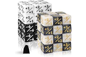 SLAKOZYT 48 szt. MTG kostka do liczenia kości tokenów, Magic The Gathering Glitter Sparkle, kostka lojalnościowa Starry Marble D6, kompatybilne z CCG, MTG, akcesoria do gier