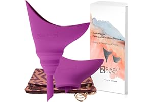 CIRCE CARE SuAmiga Female Urination Device Collapsible Female Urinal; Portable Reusable Urinal for Women to Pee Standing Up; Women Pee Funnel for Travel, Camping, Hiking, Outdoor (Soft,Firm,Plus Size)
