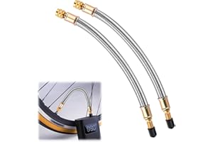 DONGFENGLION Reifenventilverlängerung 210 mm, Ventilverlängerung Autoventil 2 Stück Edelstahl Geflecht mit Kupferanschluss, Autoventil Verlängerung Für LKW, Fahrradventil Adapter, Luftpumpe Adapter, Anhänger
