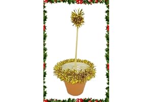 FIESTADEKOR ZAMBOMBA ARTESANA, INSTRUMENTO TÍPICO PARA VILLANCICOS NAVIDEÑOS (DIÁMETRO 18CM) - DORADO