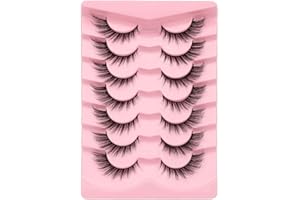 BCENOILUA Pestañas Postizas 14 Pares 3D Naturales Volumen Cat Eye Lashes Profesionales Reutilizables Fox Eye Lashes Hechas a Mano Rizadas Pestañas