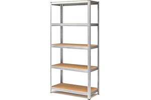 ‎BLUMIXX Blumixx Schwerlastregal 180x90x40 mit 5 Böden – Tragkraft 875 kg gesamt – Metall Steckregal mit MDF-Böden – Lagerregal für Keller, Werkstatt & Garage – stabil & höhenverstellbar