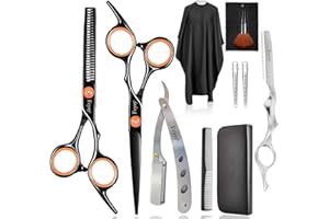 Haarschneideschere Effilierschere Kit, Fcysy 11 Stk Professionelles Haarschere Set Haarschere Friseur Kit, Friseurschere Haarschneideschere Salon Trimmschere für Haare für Frauen Männer Haustier