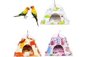 Vinnykud Papageienzelt mit Kissen Vogel Papagei Hängematte Abnehmbar und Waschbar Hängen Höhle Käfig Vogelnest Hütte Zelt Bett