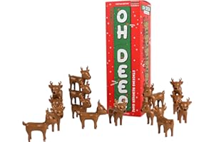 Gift Republic Oh Deer 15 Pieces Christmas Stacking Game Fun Family Tumbling Tower Game Reindeer Stack Gift for Kids
